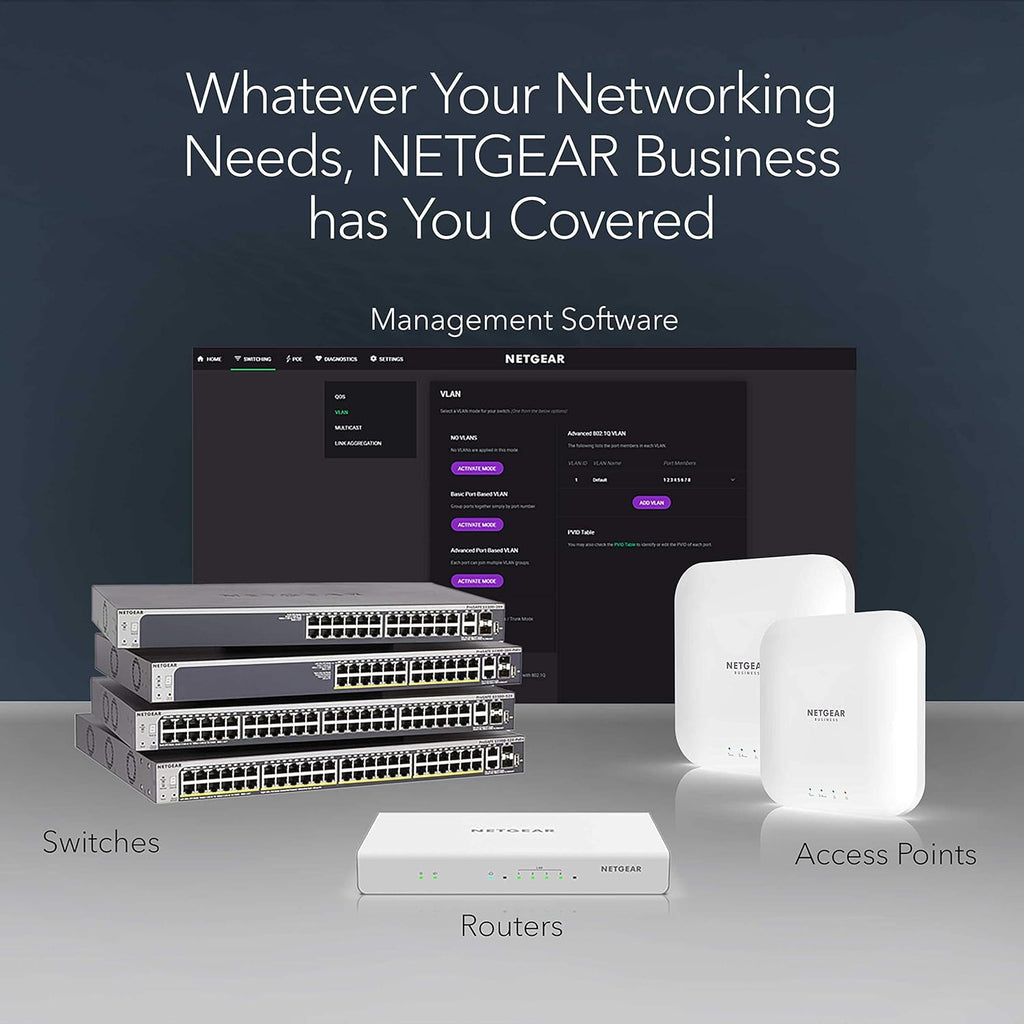 NETGEAR 24-Port Gigabit Ethernet Unmanaged Essentials Switch (GS324) - Desktop, Wall, or Rackmount, Silent Operation