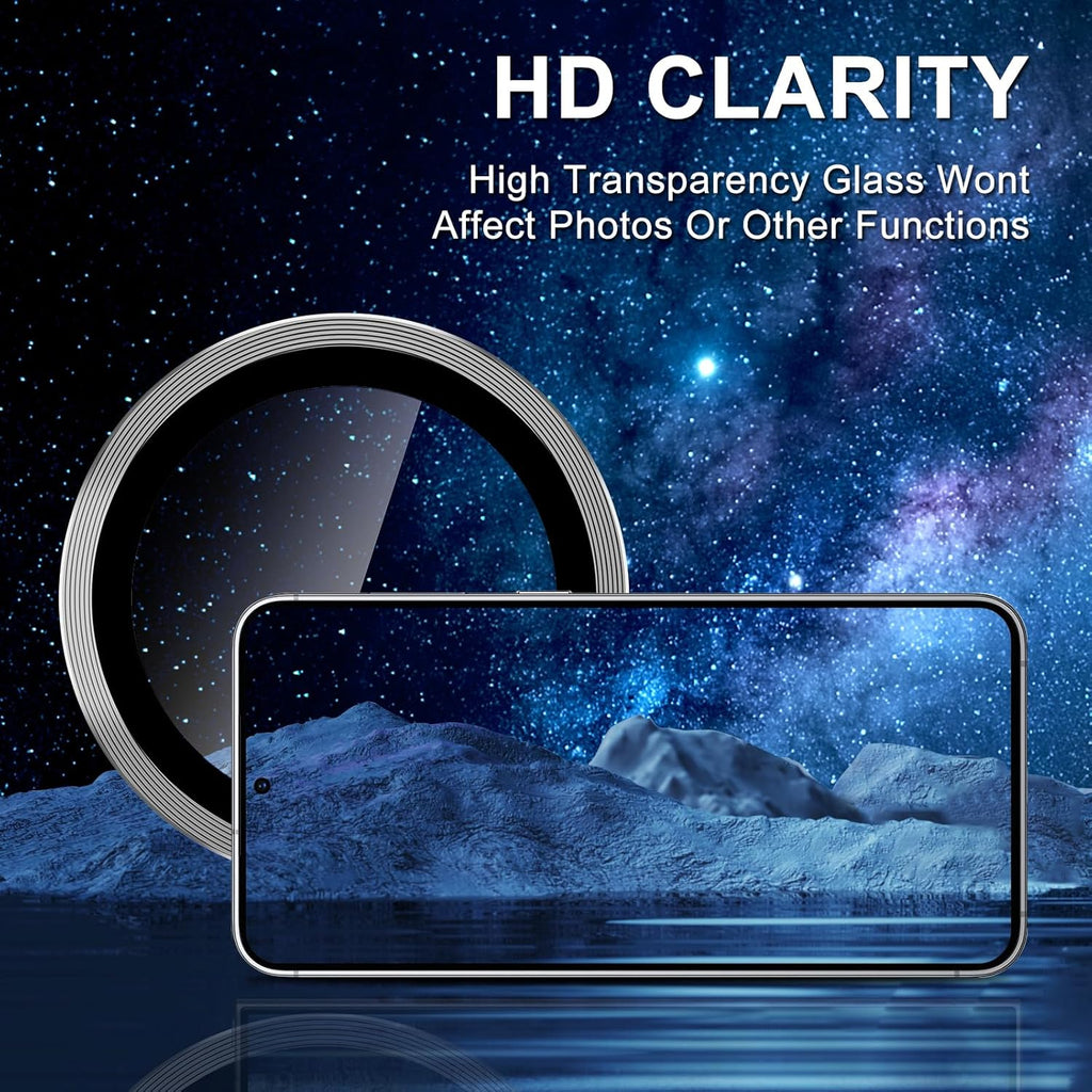 for Samsung Galaxy S25 Edge Camera Lens Protector, Individual Metal Ring Tempered Glass Lens Cover, [Strong Adsorption] Scratch Resistant Ultra-Thin HD Clear Lens Cover, 1 Set-Gray