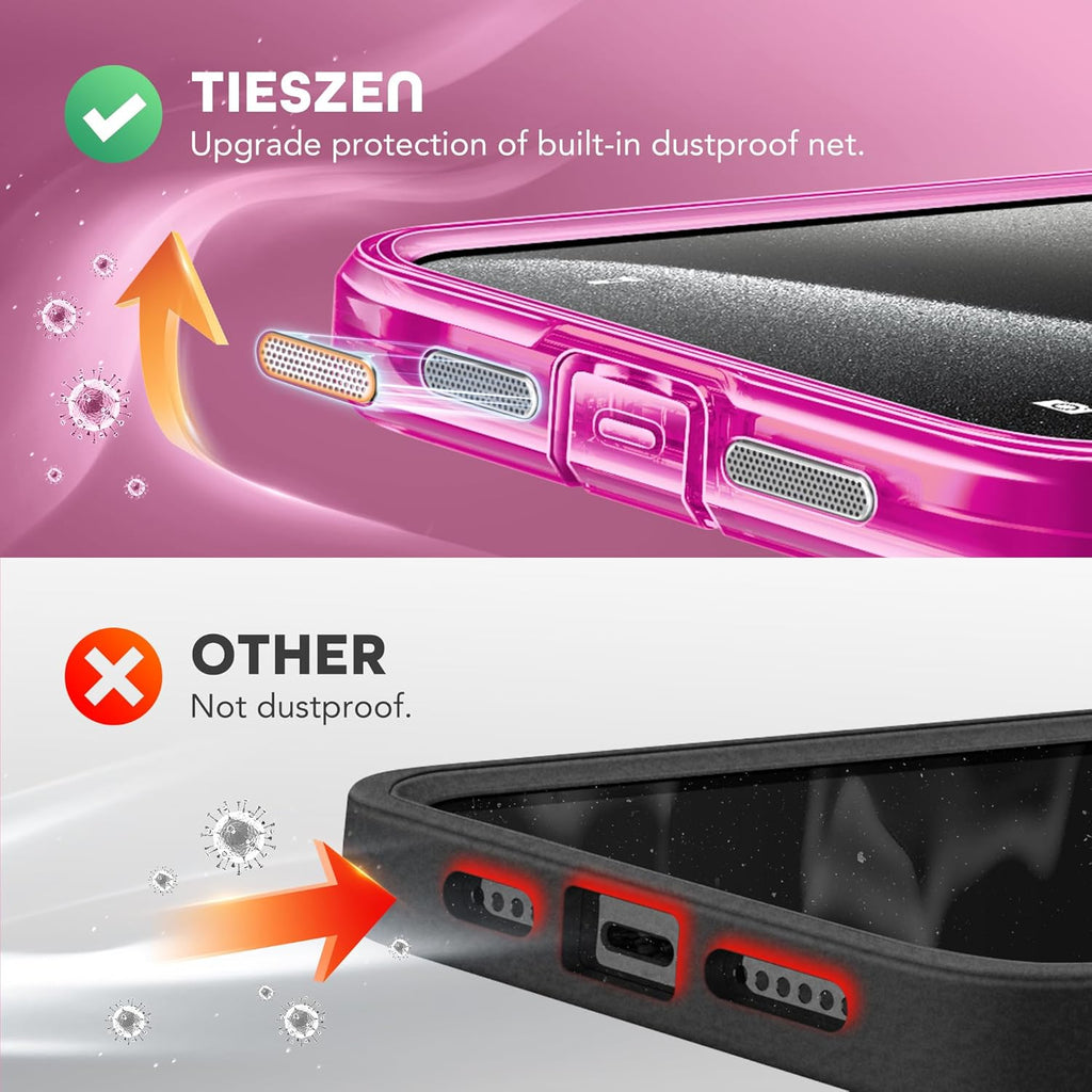 Magnetic for iPhone 15 Pro Max Case, Compatible with MagSafe, Built-in Privacy Screen Protector and Camera Protection, Anti Spy Full Body Dustproof Shockproof Hard Phone Case 6.7",Bright Pink