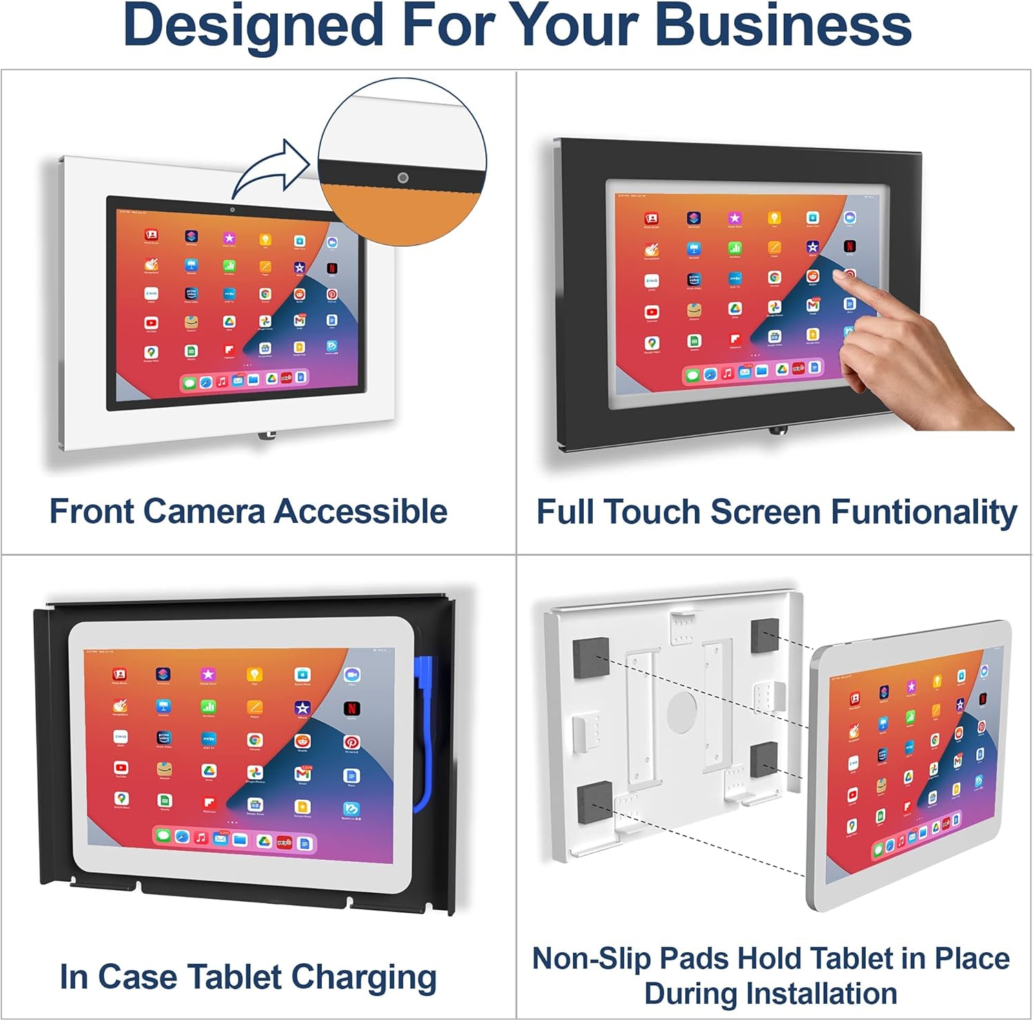 TABcare Locking Security Metal Case for Apple iPad Pro 12.9" 3rd 4th 5th 6th gen. for Kiosk, POS, Store, Show Display (Black, iPad Pro 12.9 3/4/5/6)