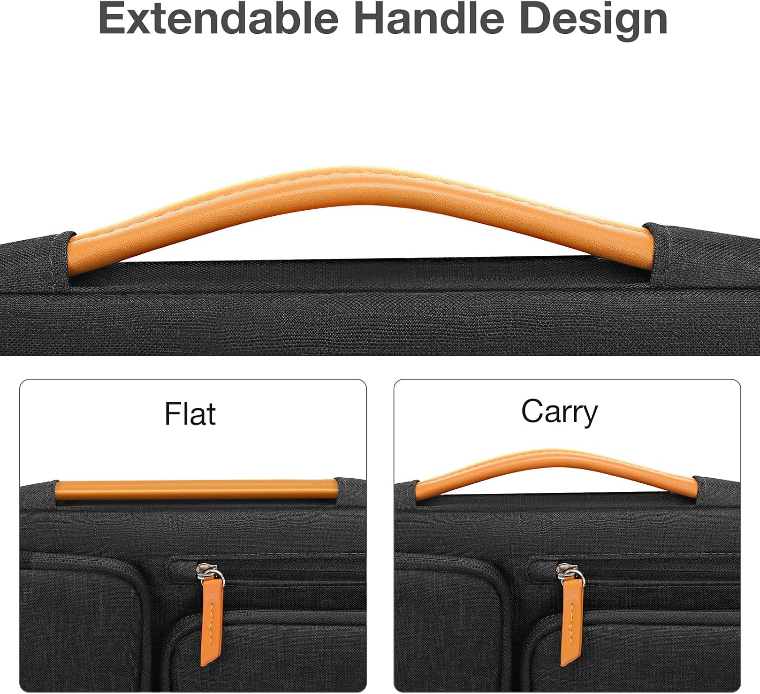MOSISO 360 Protective Laptop Case 13.3 inch, 13-13.3 inch Laptop Sleeve Compatible with MacBook Air/Pro 13 / Pro 14,HP Dell Acer ASUS,Side Open Carrying Case with 4 Zipper Pockets&Handle, Black