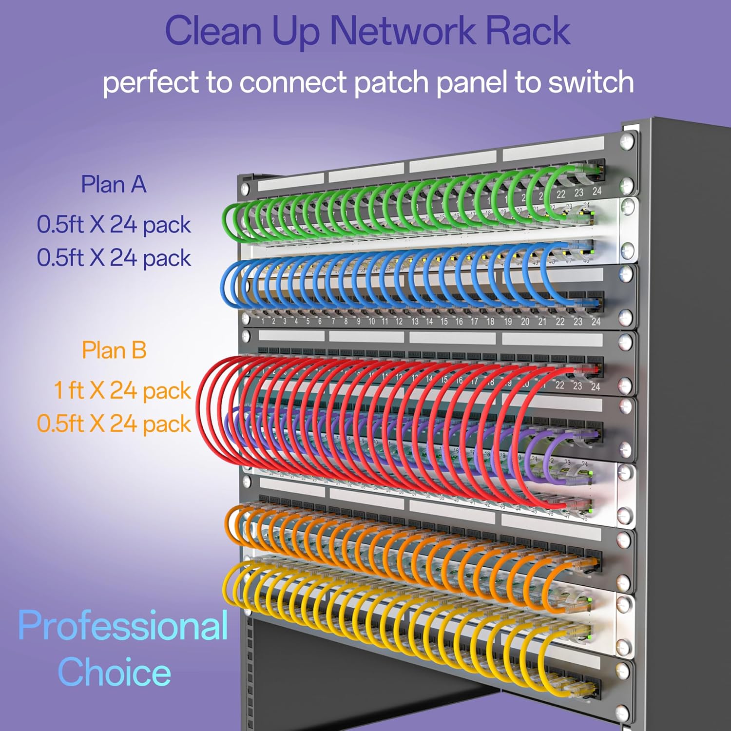 Cat6a Patch Cables 0.5ft (10 Pack) Slim, Cat6 Ethernet Patch Cable Pure Copper, Flexible Cat 6 Patch Cable 550MHZ 10G, Space-Saving Cat 6A Network Cables for Patch Panel, Black