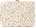 Puffy Laptop Sleeve 13-15.6 Inch Cute Quilted Laptop Protective Case Padded Floral Computer Sleeve for MacBook (B-Pink, 11 Inch)