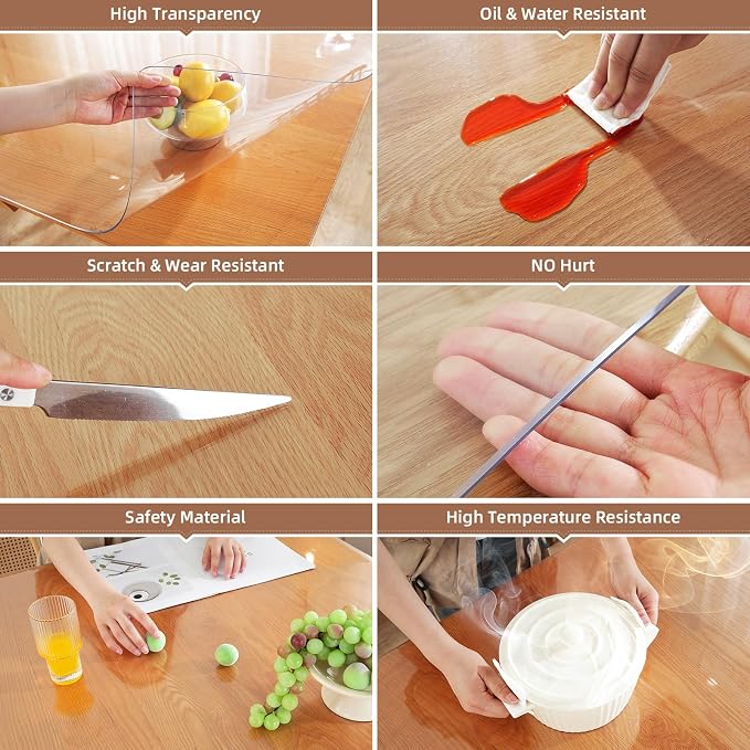Warmstar Clear Table Protector 2mm Thick, 24 x 96 Inch Clear Table Cover - Image 3
