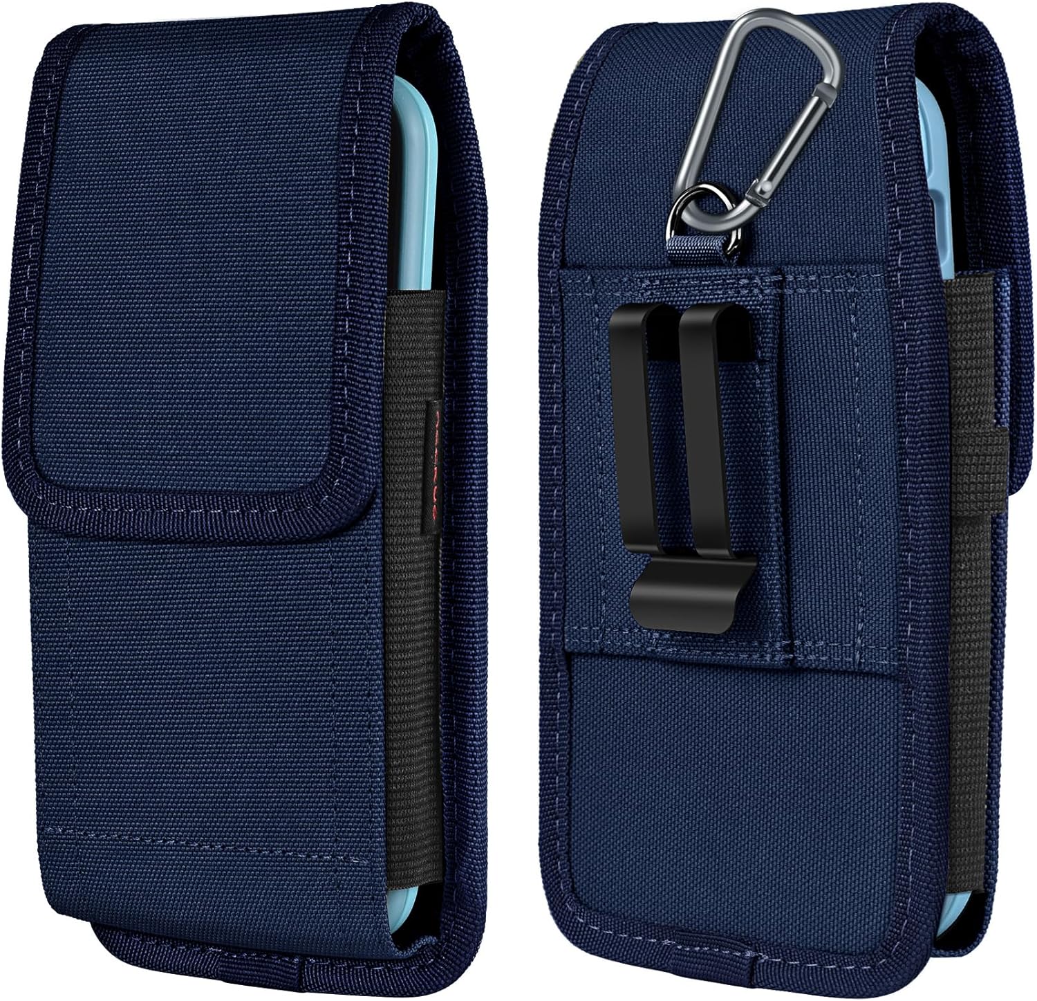 Phone Holster for Belt with Metal Clip and Magnetic Closure Compatible with iPhone 16/15/14/13/12 Pro Max, Galaxy S25/S24/S23/S22 Plus & FE for Everyday Protection, L-Blue
