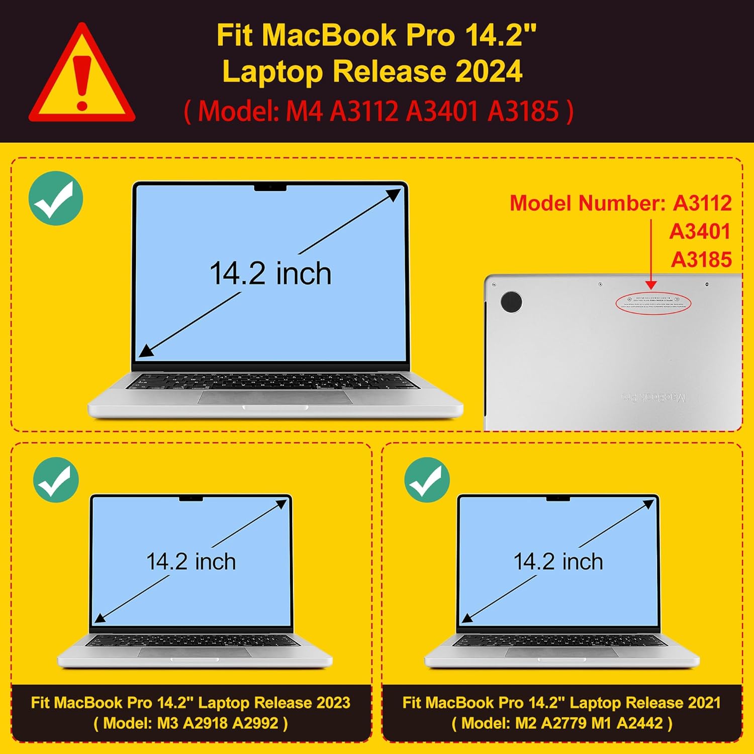 Tuiklol for MacBook Pro 14 Inch Case 2024-2021 Release M4 A3112 A3401 A3185/M3 A2918 A2992/M2 A2779/M1 A2442 Pro/Max,Hard Shell Case with Keyboard Cover & Screen Protector for Touch ID,Winter Flower