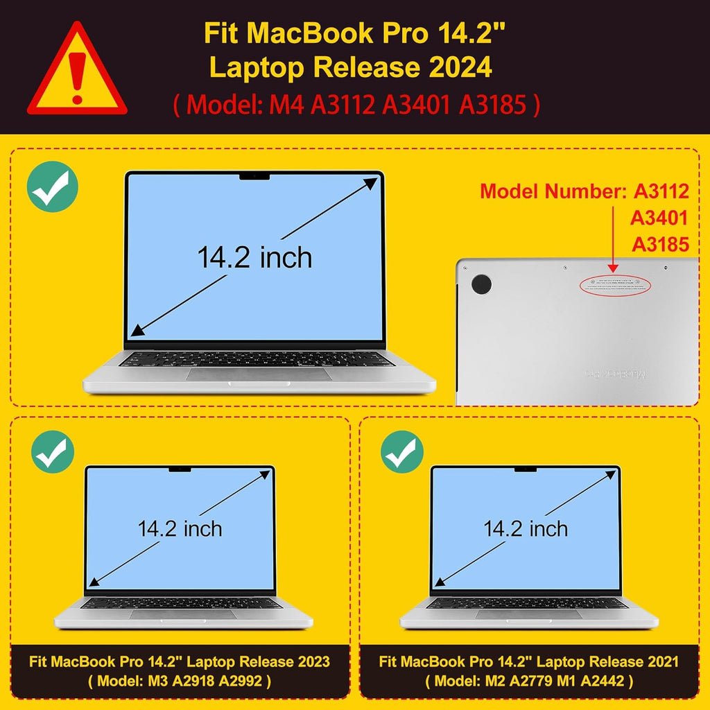 Tuiklol for MacBook Pro 14 Inch Case 2024-2021 Release M4 A3112 A3401 A3185/M3 A2918 A2992/M2 A2779/M1 A2442 Pro/Max,Hard Shell Case with Keyboard Cover & Screen Protector for Touch ID,Bow