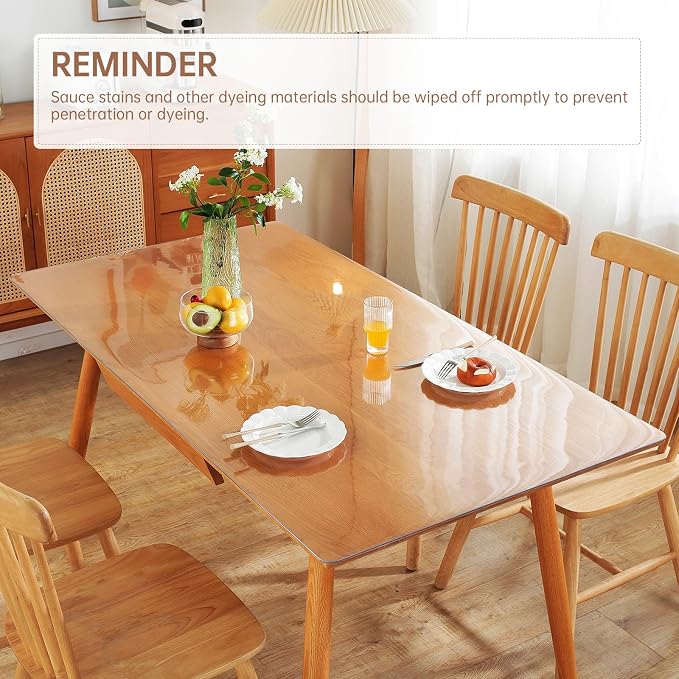 Warmstar Clear Table Protector 2mm Thick, 40x80Inch Clear Table Cover Protector - Image 4