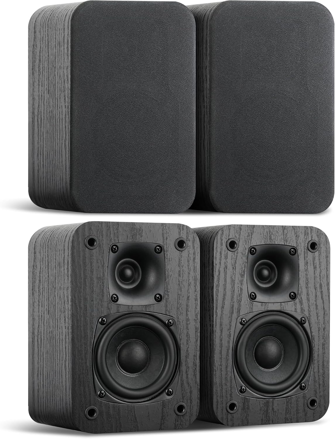 Saiyin 5.0 Home Theater System, 100w HiFi Surround Sound Speakers with Stereo Surround Sound and Classic Rretro Wood Grain for TV/PC, Passive, Amplifier or Receiver Required, Cable Not Included