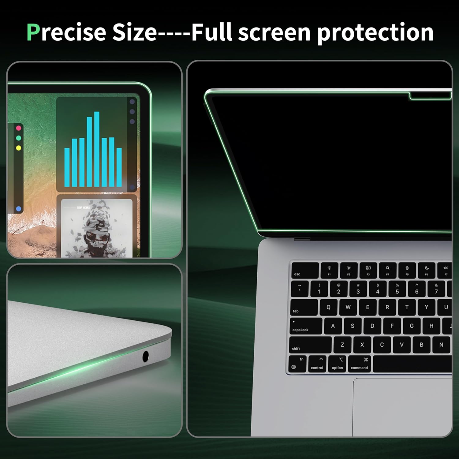 Privacy Screen for MacBook Air 13.6 Inch M2/M3/M4(2022-2025)--A3240/A3113/A2681, Anti Blue Light Glare Filter Removable Computer Protector, Bubble-Free Monitor Shield Black Laptop Film With Camera Cover