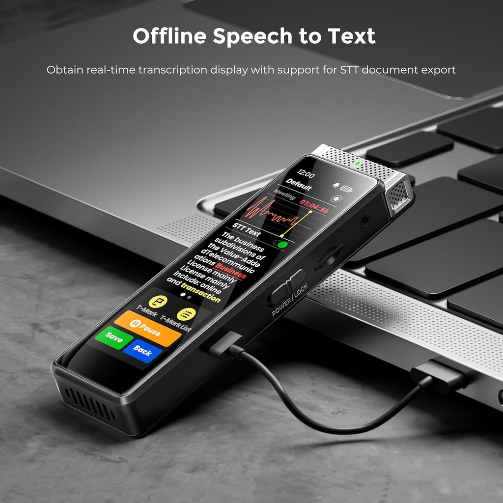 136GB Digital Voice Recorder with Playback, Innioasis R1 Full Touchscreen Voice Recorder with AI Intelligent Transcription and Bluetooth, Voice Activated Sound Audio Recorder Device with Mic (Silver)