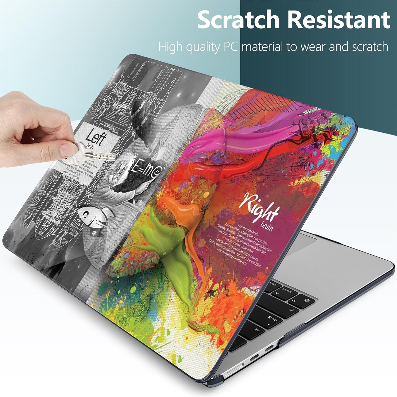 TWOLSKOO for M4 MacBook Air 13.6 inch Case 2025-2022 Release M4 A3240 M3 A3113 M2 A2681, Plastic Hard Shell & Screen Protector & Keyboard Cover & Trackpad Film, Creative Brain