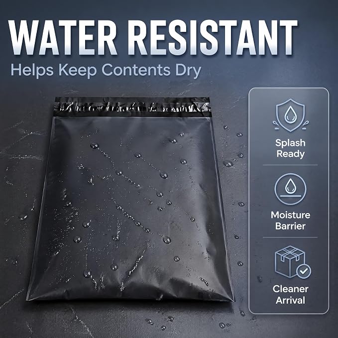 6"x9" Poly Mailers，Black Shipping and Envelope Bags Pack of 50 - Image 3