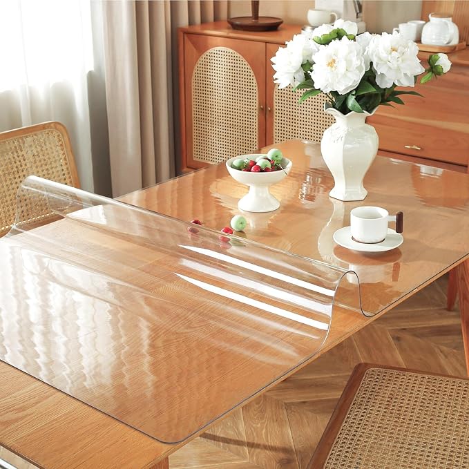 OstepDecor Clear Table Cover Protector 42 x 104 Inch, 1.5mm Thick Plastic Table - Image 2