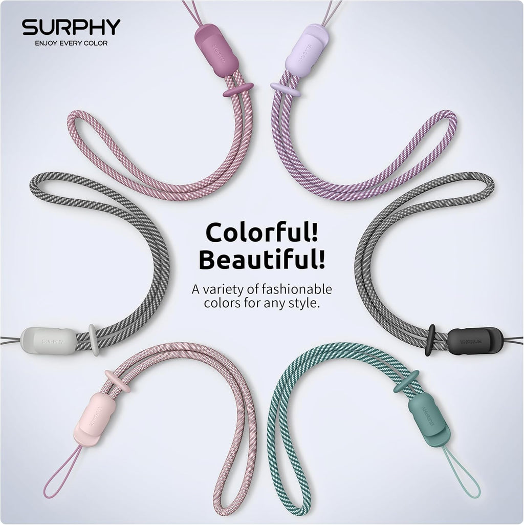 SURPHY 3 Pack Phone Wrist Strap with CellPhone Tether Tab, Cellphone Lanyard, Phone Strap with 2-Color Braided, Wrist Lanyard