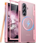 Oneagle Magnetic for Samsung Galaxy Z Fold 7 Case Built in Screen Protector Translucent [Fit for MagSafe] [S Pen Holder Slot] [Hinge Protection] MIL-Grade Shockproof Matte Case for Galaxy Z Fold 7