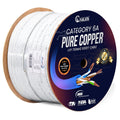 Newyork Cables | Cat6A Plenum (CMP) Cable 1000ft, 750MHz, PoE++ (4PPoE) | 100% Solid Bare Copper 10GB High Speed Ethernet Cable | 23AWG 4 Pair (UTP) Solid Conductors Available in 7 Colors (White)