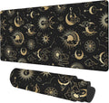 Gaming Desk Pad Large Extra Length Clouds, Moon and Sun Mouse Pad Keyboard Laptop Non-Slip Waterproof with Rubber Base Thick Stitched Edge Mouse Mat for Office Home 35.4 x 15.7 Inches