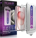 2 Pack Matte Screen Protector for iPhone 16 and 14 Pro 6.1-Inch Auto Dust Removal, No Bubbles, Tempered Glass Film, Easy Installation