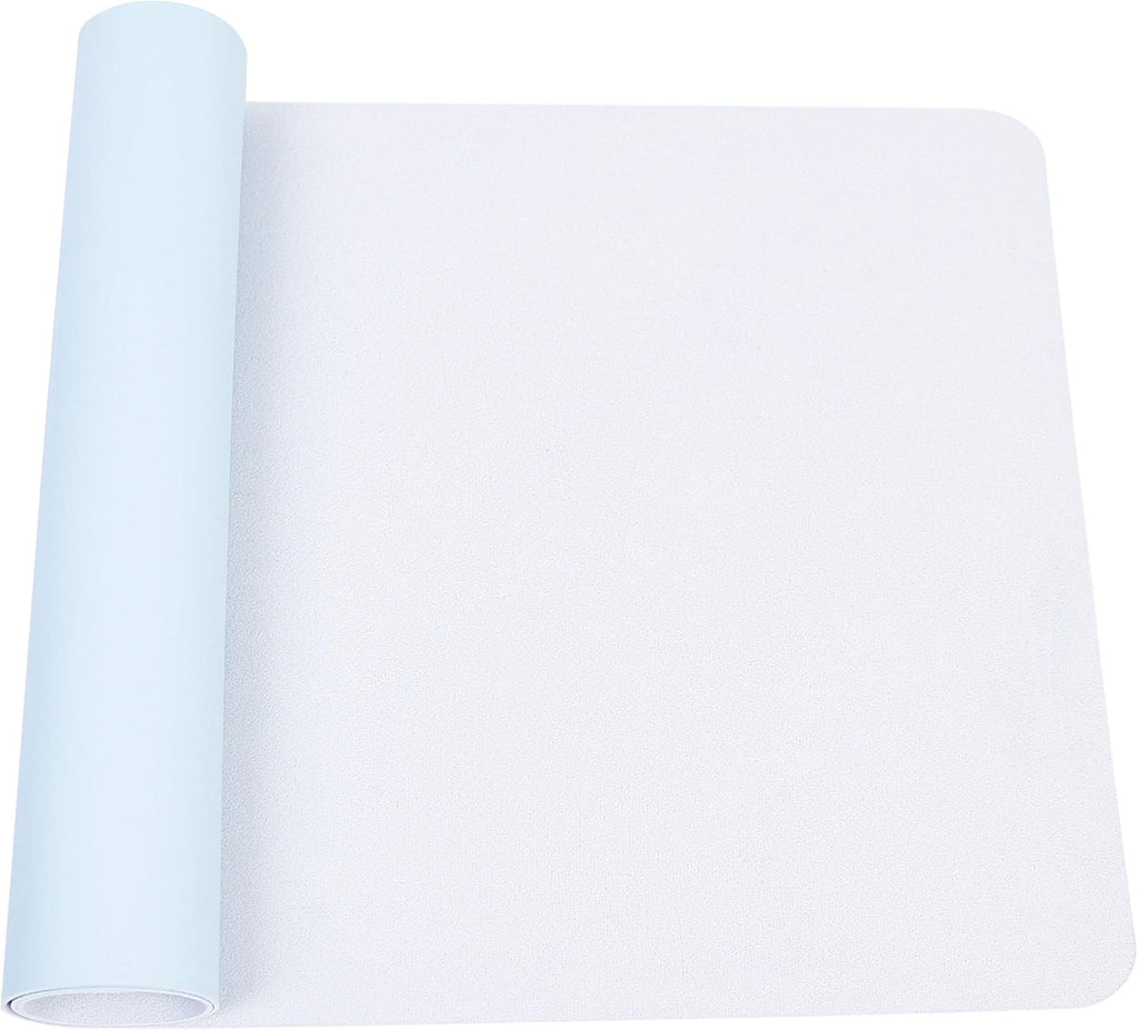 YSAGi Non-Slip Leather Desk Pad L Size, Waterproof Laptop Computer Desk Keyboard Mat, Table Protector Blotter Mat, Large Mouse Pad for Office/Work/Home/Decor(Sky Blue, 35.4" x 17")
