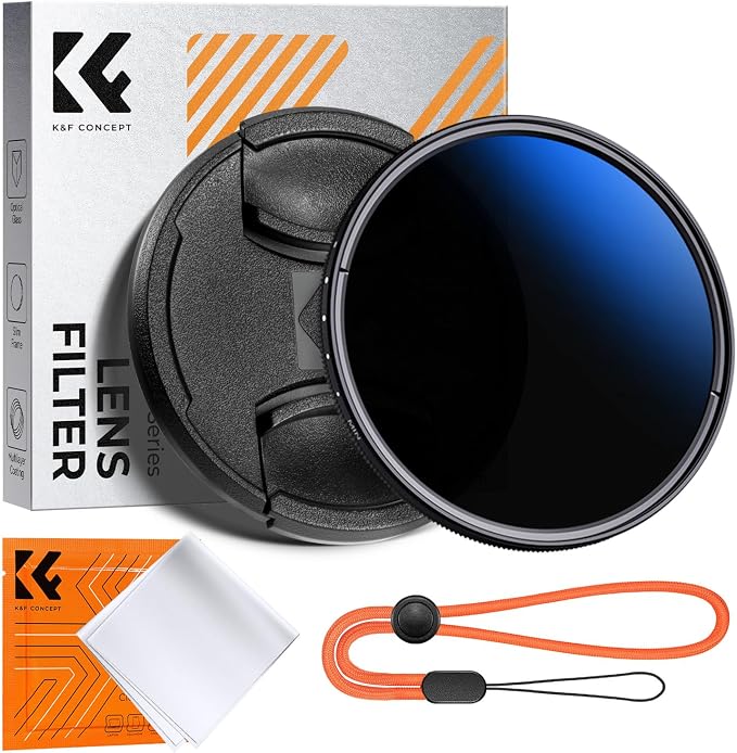K&F CONCEPT 52mm Variable ND Camera Lens Filter ND2-ND400 + Filter Cap + by KFCONCEPT