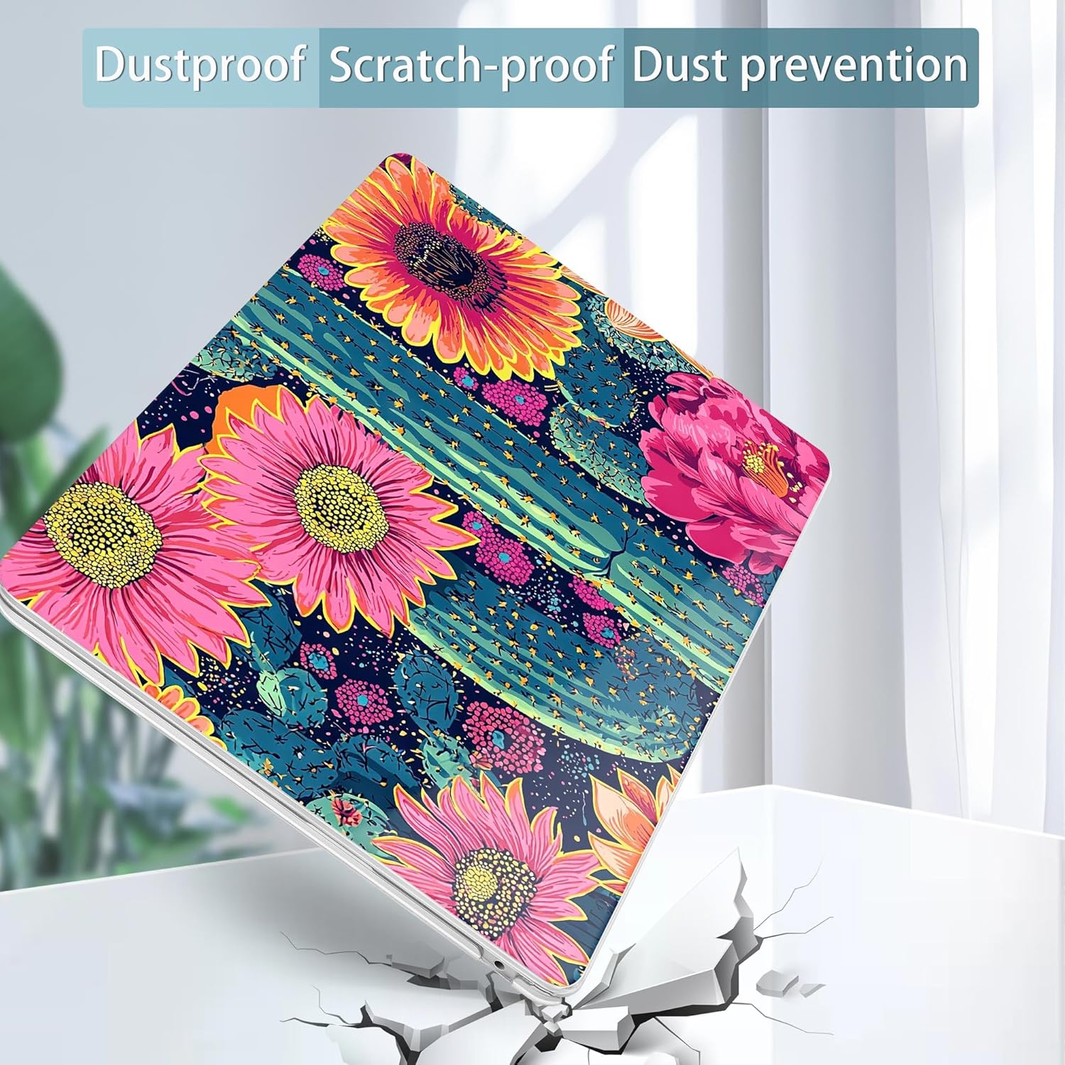 May Chen for MacBook Air 13.6 Inch Case 2025/2024/2023/2022 Release (Model A2681 A3113 A3240, M2 M3 M4 Chip) – Hard Shell Laptop Cover with Keyboard Cover & Screen Protector，Sunflowers Cactus