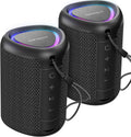 Portable Bluetooth Speaker with Lights, Stocking Stuffers, Powerful Crystal Clear Sound, IPX5 Waterproof, All Day Playtime, BT 5.3, TWS Paring, Small Wireless Speaker for Outdoor, White Elephant Gifts