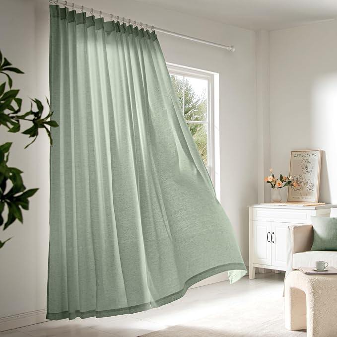 Memory Trained Pinch Pleated Curtains 96 Inches Long, Viral Linen Pinch Pleat - Image 2