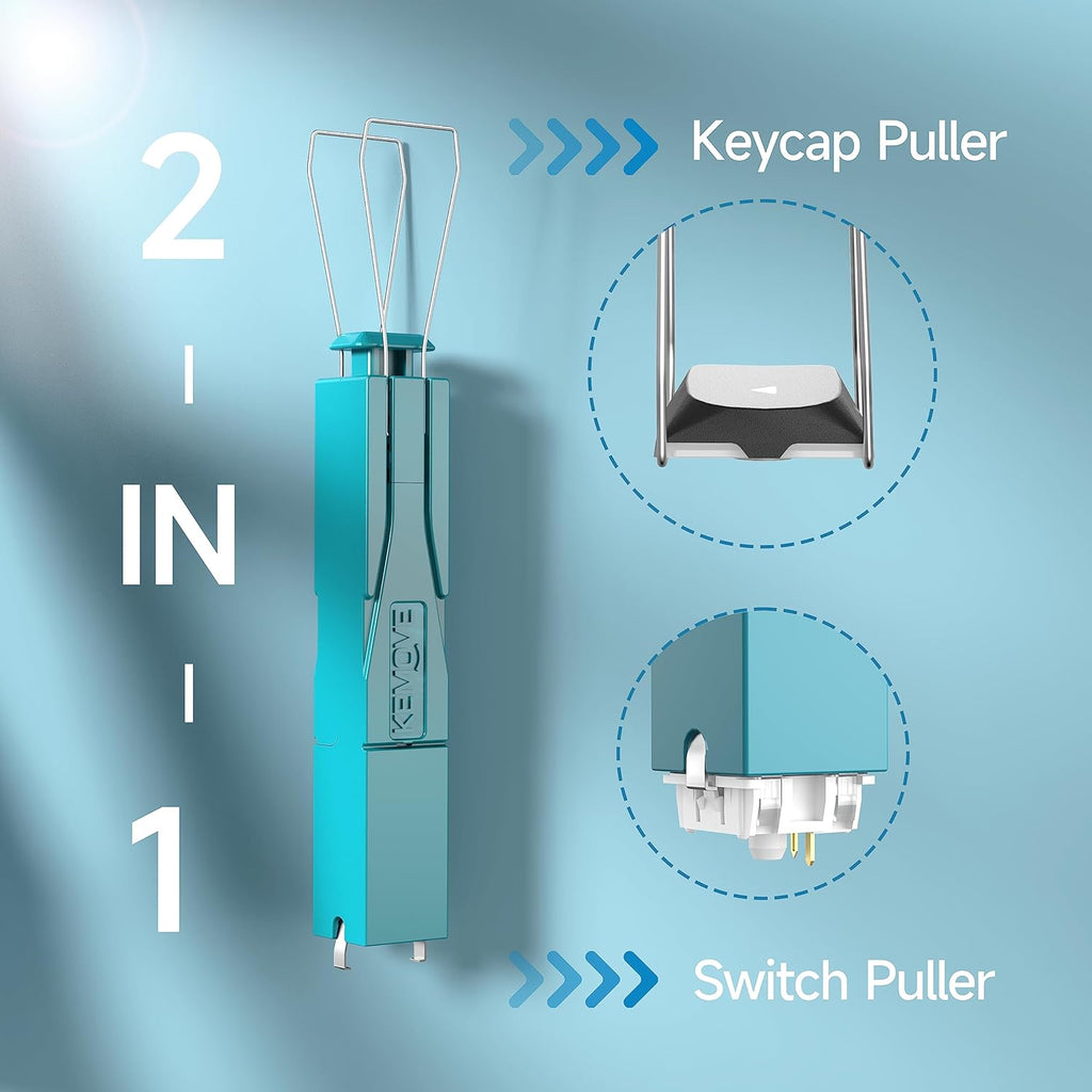 KEMOVE P10 2-in-1 Switch Puller Keycap Puller for Mechanical Keyboard, 304 Stainless Steel Key Switch Keycap Puller, Easily Remove and Replace Gaming Keyboard Switches and keycaps - Blue