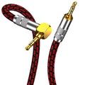 3.5mm Aux Cord, Audiophile Audio Auxiliary Cable 3.5 mm Male to Male Stereo Hi-Fi Sound Braided aux 1/8 Cable for Car Home Stereos Tablets Speakers (Right Angle 3.5mm, 9.8ft)