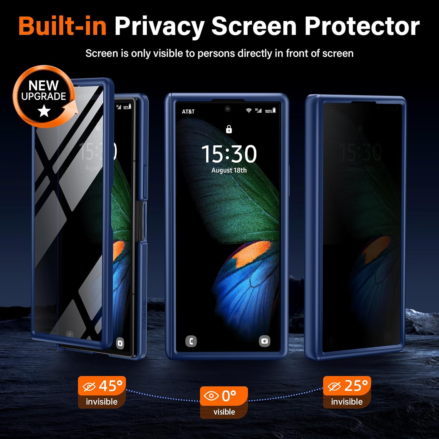 MOBOSI for Z Fold 7 Case with Privacy Screen Protector, [Compatible with Magsafe], [Built-in Kickstand & Full Body Hinge Protection] Magnetic Slim Phone Case for Samsung Galaxy Z Fold7, Blue