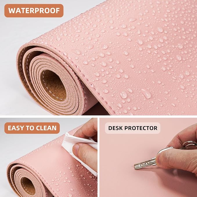 AFIING Cork Desk Mat 55" x 17", Dual-Sided Natural Cork & PU Leather Desk Pad - Image 3