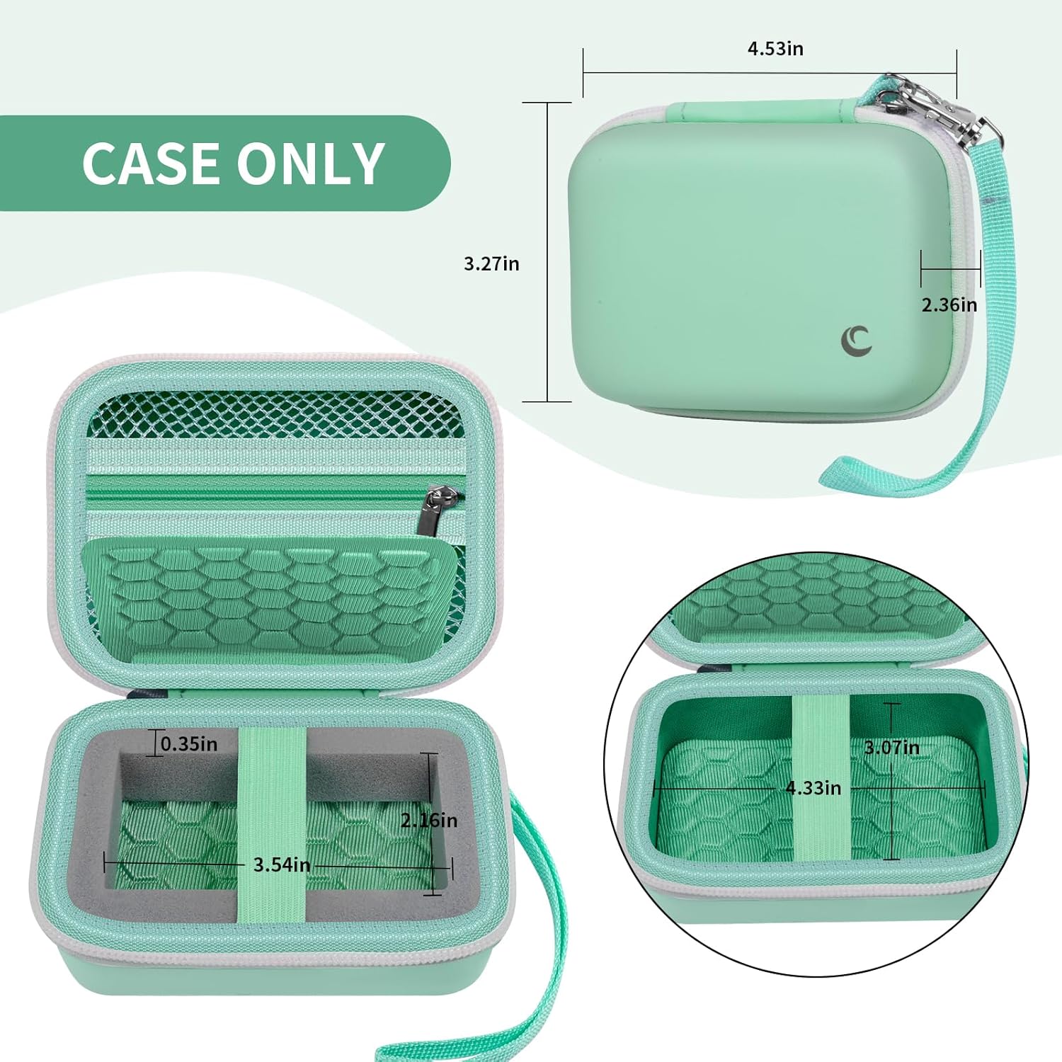 Carrying & Protective Case for Digital Camera, AbergBest 21 Mega Pixels 2.7" LCD Rechargeable HD/Kodak Pixpro/Canon PowerShot ELPH 180/190 / Sony DSCW800 / DSCW830 Cameras for Travel - Light Green