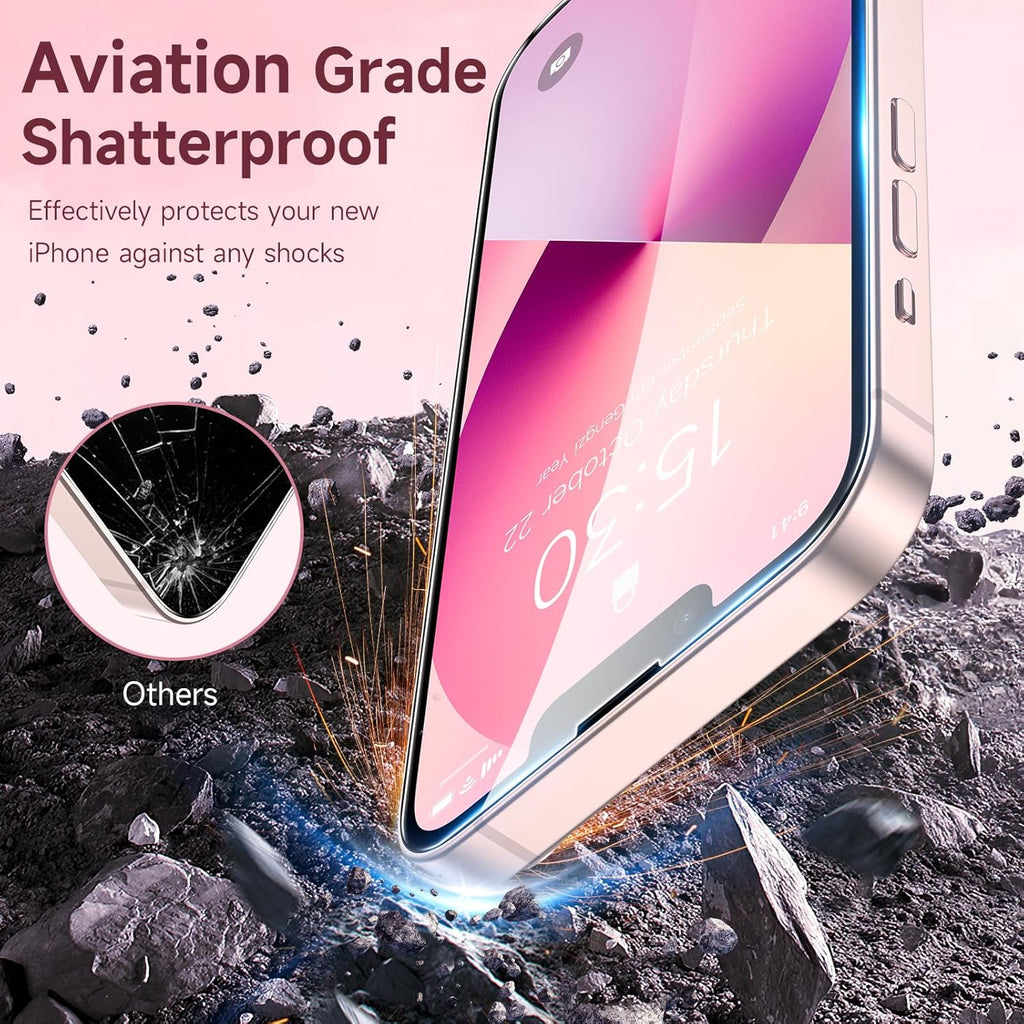 Fotbor for [3 Pack] iPhone 16e/13/13 Pro/14 Screen Protector Glass, 9H Tempered Glass Case Friendly HD Film Accessories iPhone 16e 13 13Pro 14 6.1"