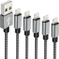IDISON [MFi Certified iPhone Charger, 5Pack(3/3/6/6/10FT) iPhone Charging Cable Nylon Braided Fast Charging Cord Compatible for iPhones/Pad-BlackGrey