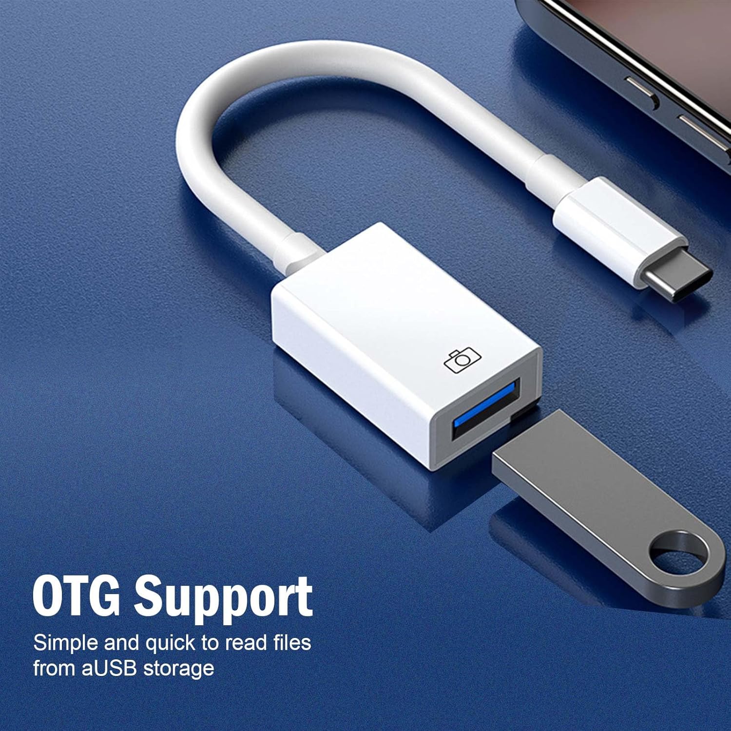 2Pack USB-C to USB 3.0 Adapter, USB C Male to USB Female OTG Adapter,Thunderbolt3 to USBA Adapter Compatible with MacBook Pro/Air, iPad Pro, iPhone 16 Pro Max/15, Galaxy S25/S24/S23/S22
