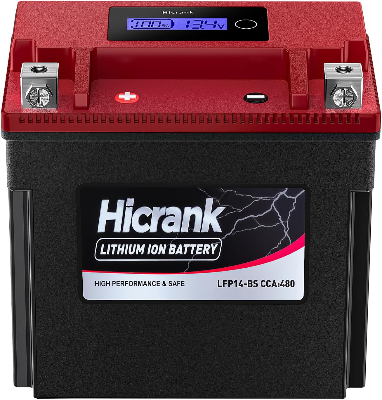 YTX14-BS, 400CCA, Lithium LiFePO4 Motorcycle Battery, Digital Readout,Fits for Kawasaki Ninja ZX-14R,Apirilia 850cc Scooter,Yamaha 660 cc ATV,Apex 1000cc Snowmobile,Honda Pioneer series UTV