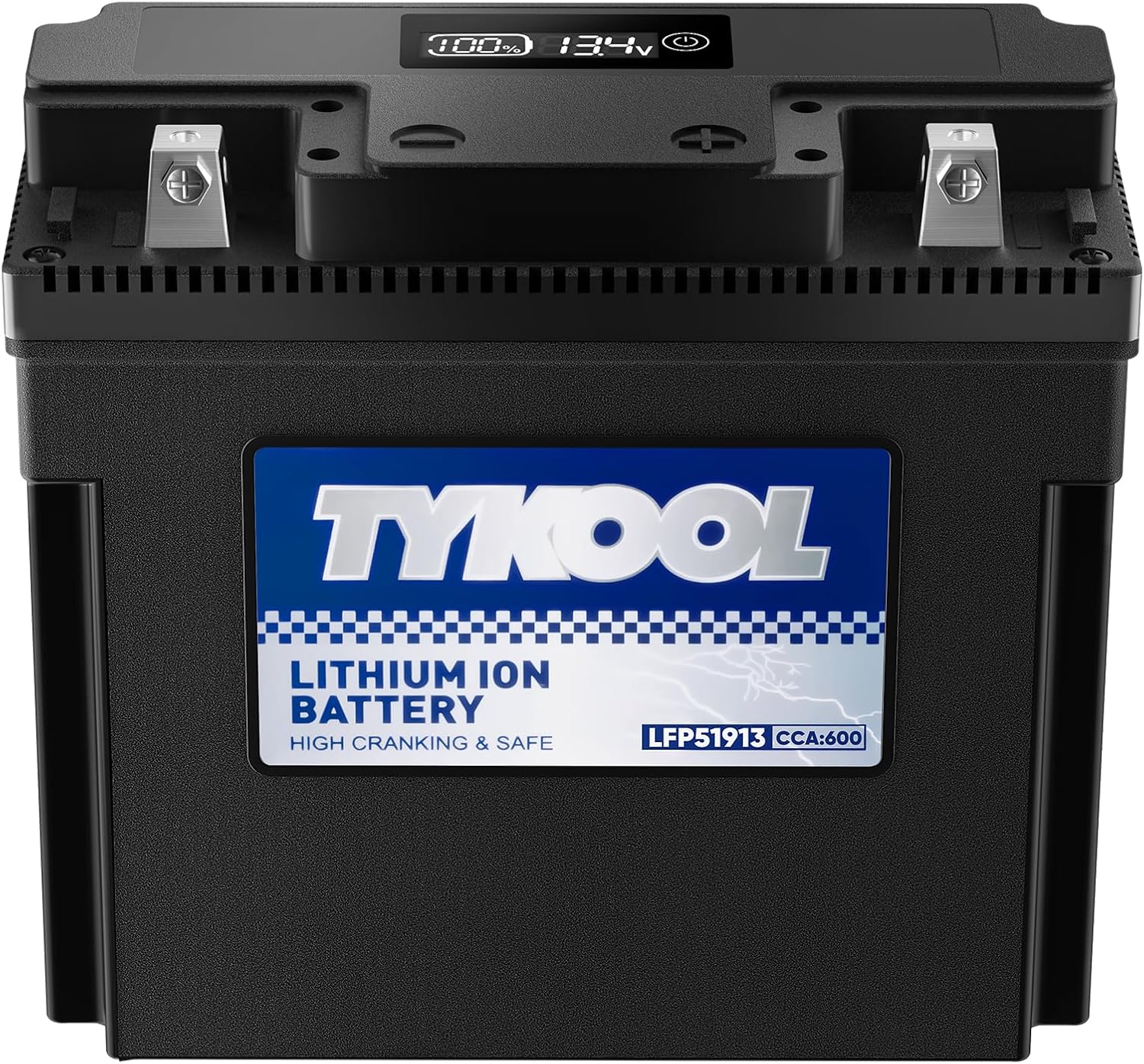 TYKOOL 51913,51814,53030,Digital Readout, High Performance Lithium Phosphate Motorcycle Battery, 600CCA,12Ah,Compatible for BMW Series Motorcycle R1300GT,R1600GT,Champion generator battery