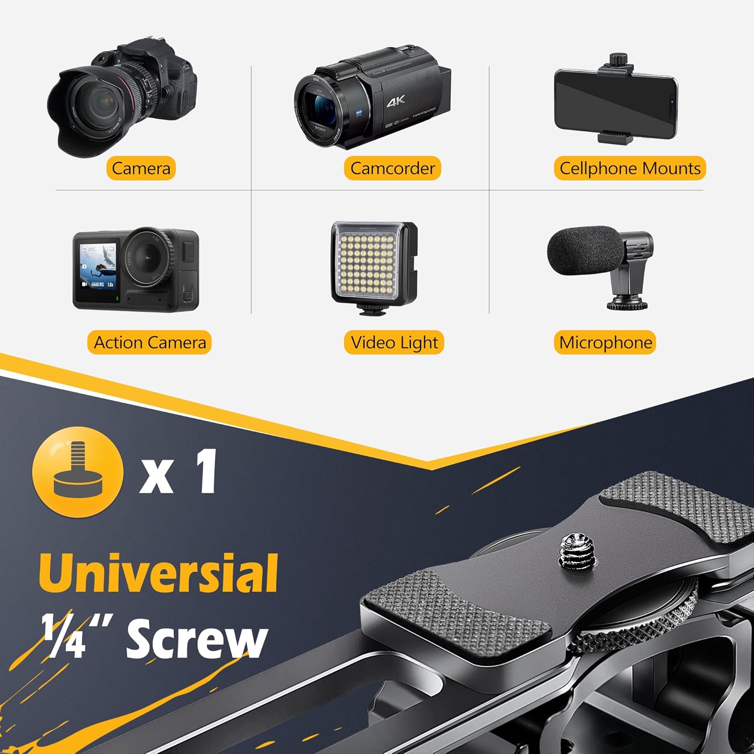 Zeadio Camera Video Rig Cage, Aluminum Filmmaking Movie Making Kit with Top Handle & Arca Type Base, Compatible with All DSLR Camera and Camcorder