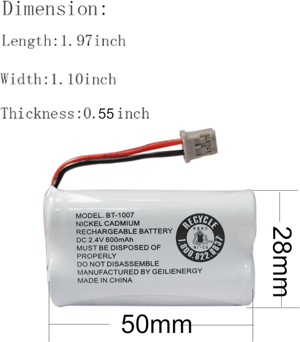 GEILIENERGY BT1007 BT1015 Phone Battery Compatible BT-1007 BT-1015 BT-904 BBTY0460001 BBTY0510001 DCX150 DECT1500 D1484 HHR-P506 HHR-P506A Handset Cordless Telephone(6 Pack)