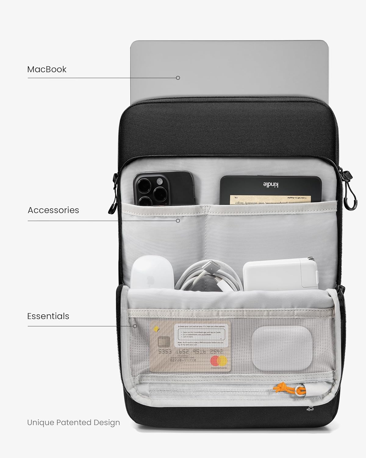 tomtoc 360 Protective Laptop Sleeve Designed for 2025 14-inch MacBook Pro M5/M4/M3/M2 Pro/Max, 13.8'' Surface Laptop AI PC, Water-Resistant Well-Organized Accessory Sleeve Case with Handle