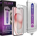 2 Pack Matte Screen Protector for iPhone 14 Pro/iPhone 15 / iPhone 16,9H Tempered Glass,Full Coverage,Anti-Fingerprint,Auto Dust-Elimination,No Bubble,Easy Installation