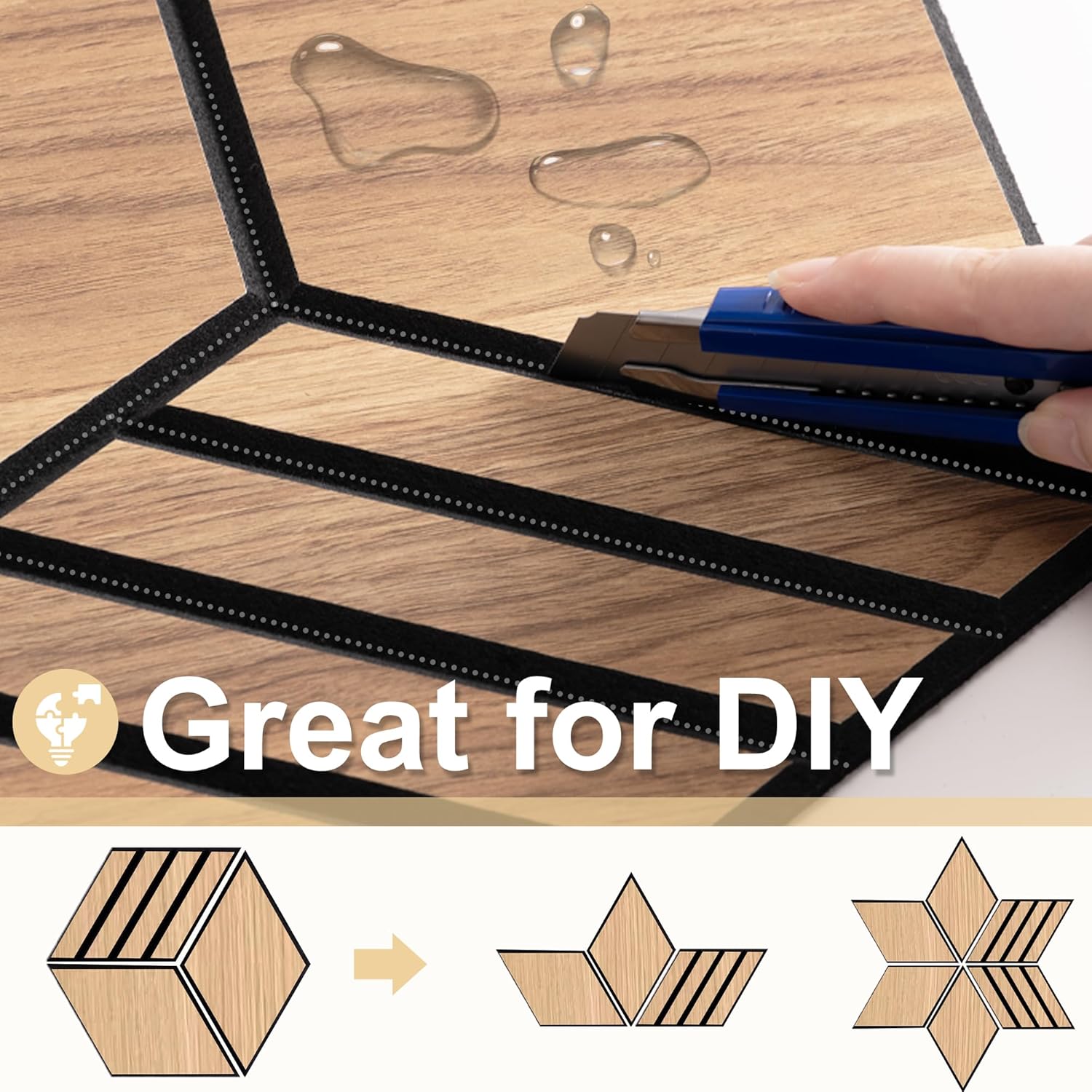 Mollywell Hexagon Acoustic Panels, Natural Oak TW4, 14x12x0.4 Inch, 12 Pack |Wood Veneer|High Density Sound Proofing Wall Panels|Self Adhesive Sound Dampening Felt Wall Tiles|Home Theater|Gaming Room|