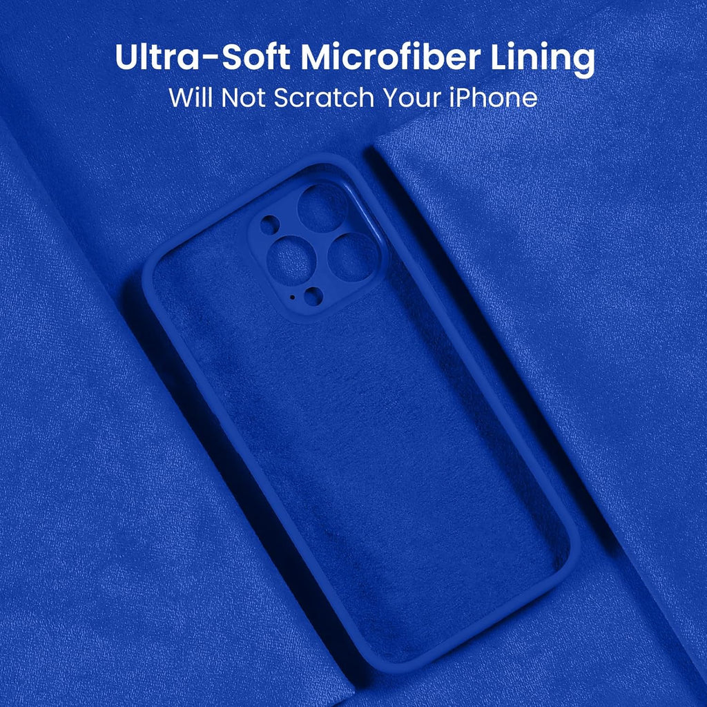 FireNova Designed for iPhone 15 Pro Case, Silicone Upgraded [Camera Protection] Phone Case with [2 Screen Protectors], Soft Anti-Scratch Microfiber Lining Inside, 6.1 inch, Klein Blue