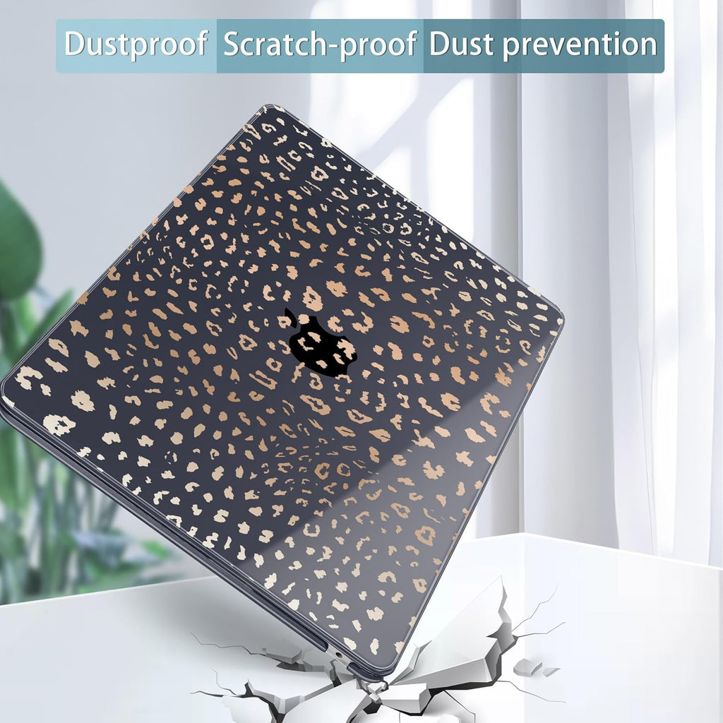May Chen for MacBook Air 13.6 Inch Case 2025/2024/2023/2022 Release (Model A2681 A3113 A3240, M2 M3 M4 Chip) – Hard Shell Laptop Cover with Keyboard Cover & Screen Protector， Leopard Print