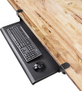 EHO Under Desk Keyboard Tray, Large 27.5" x 12.2" Slide-Out Clamp-On Drawer with Steel C-Clamps, Ergonomic Platform Fits Full-Size Keyboard and Mouse, Tool-Free Installation, TAA-Compliant