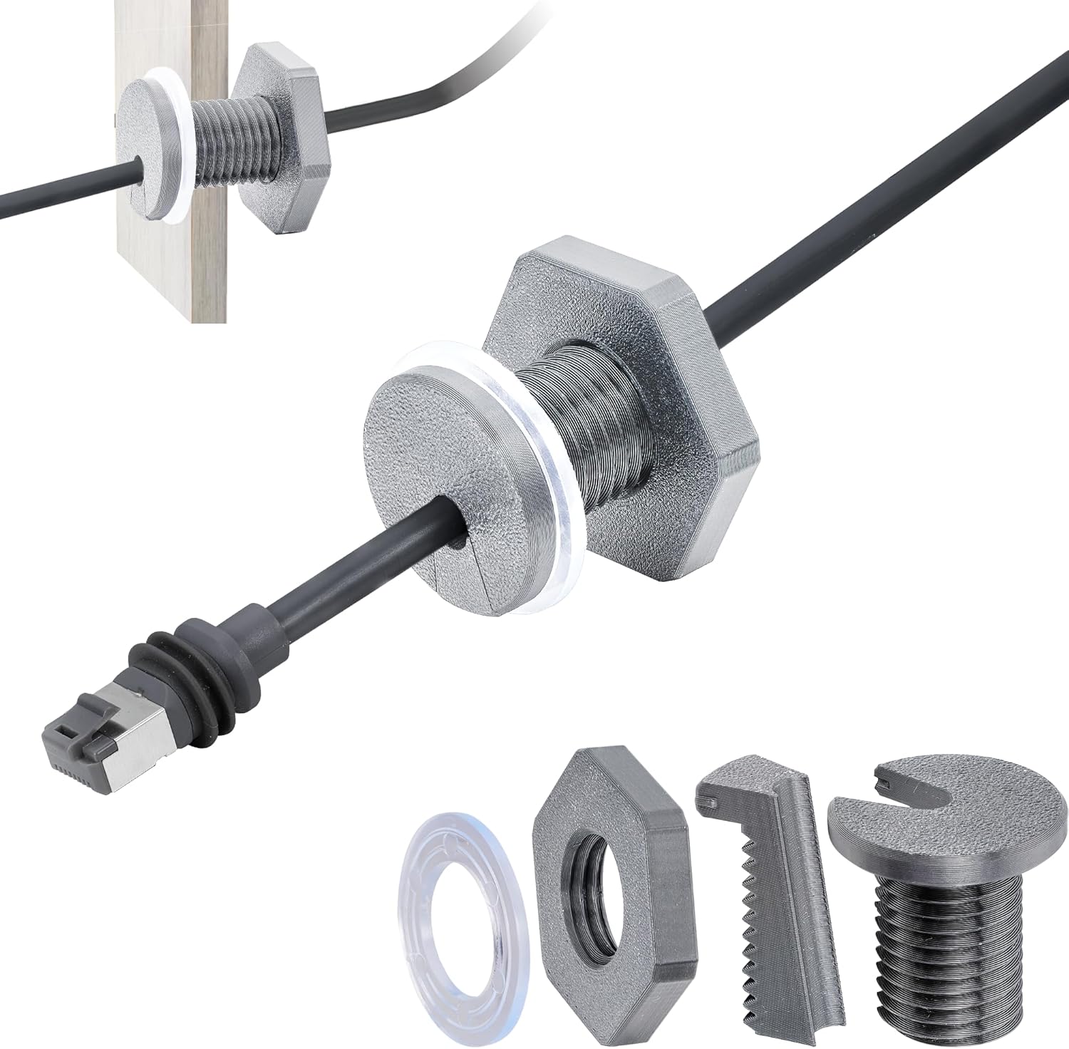 RV Cable Passthrough for Starlink mini, RV Cable Grommet Compatible with Starlink, Ethernet, Coax, Water-Resistant and Anti-Drop RV Cable Routing(Gray)