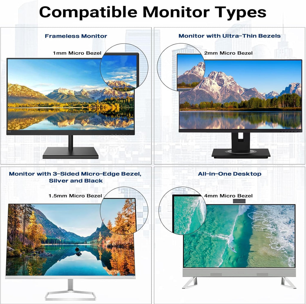 FILMEXT [2 Pack 22 Inch Computer Privacy Screen Filter for 16:10 All-in-One Desktop/Frameless Monitor - Removable Blue Light UV Blocking Privacy Shield for Thin Bezel Computer
