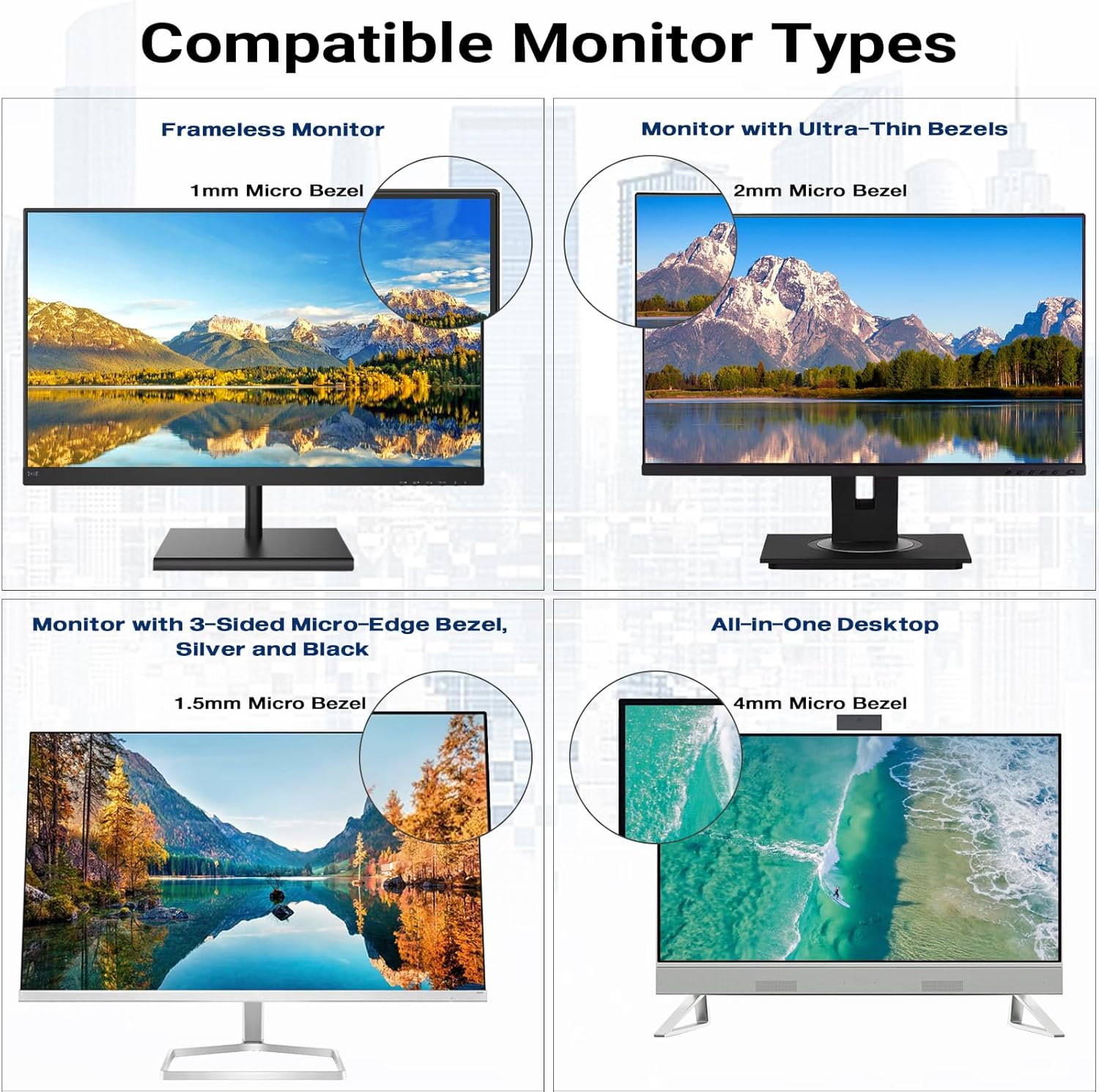 FILMEXT [2023 Upgrade Computer Privacy Screen Shield for 23 inch 16:9 Frameless Monitor, Anti Spy Blue Light Filter, Bubble Free, Easy On/Off Screen Protector for Computer Monitor