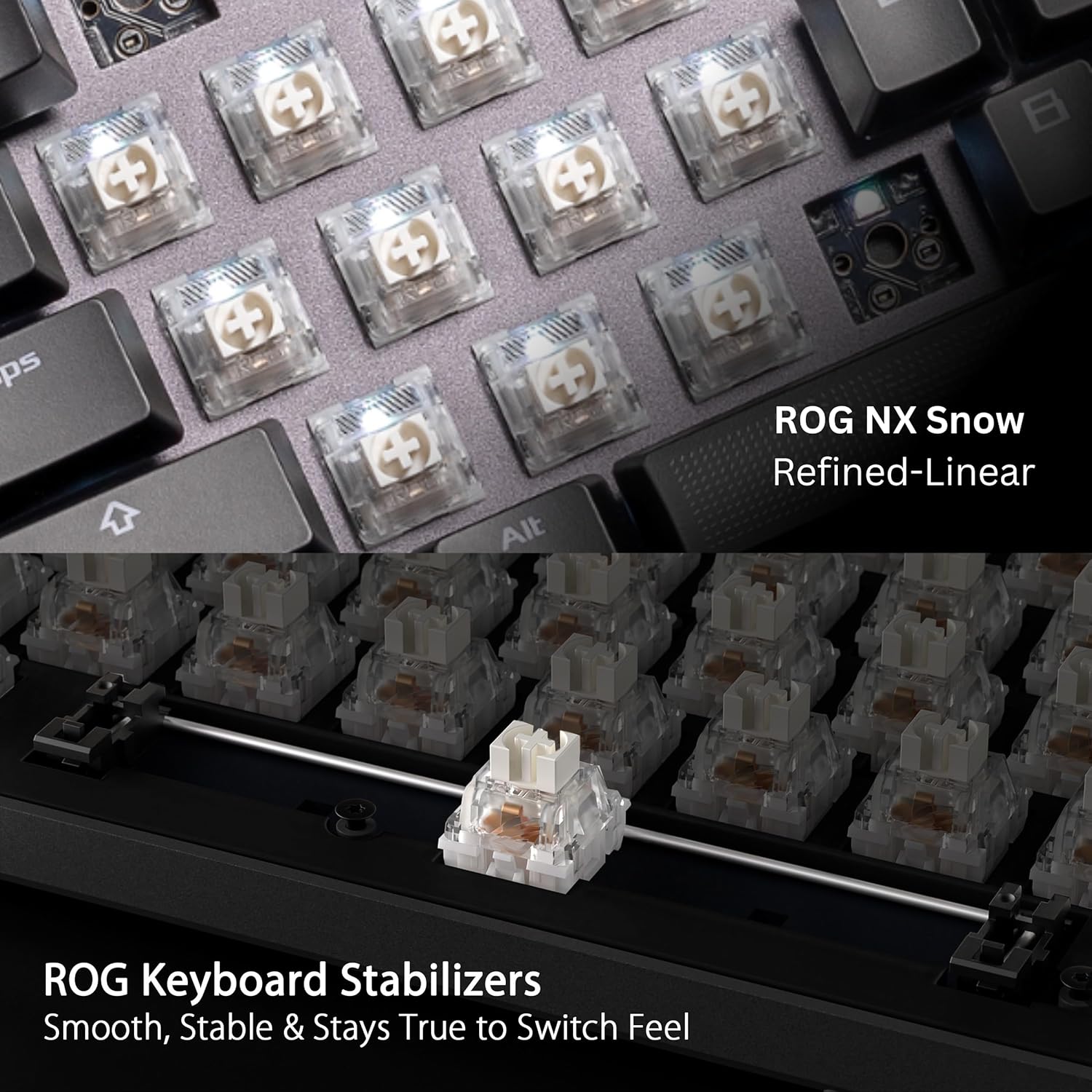 ASUS ROG Strix Scope II 96 Wireless Gaming Keyboard, Tri-Mode Connection, Dampening Foam & Switch-Dampening Pads, Hot-Swappable Pre-lubed ROG NX Snow Switches, PBT Keycaps, RGB-Black